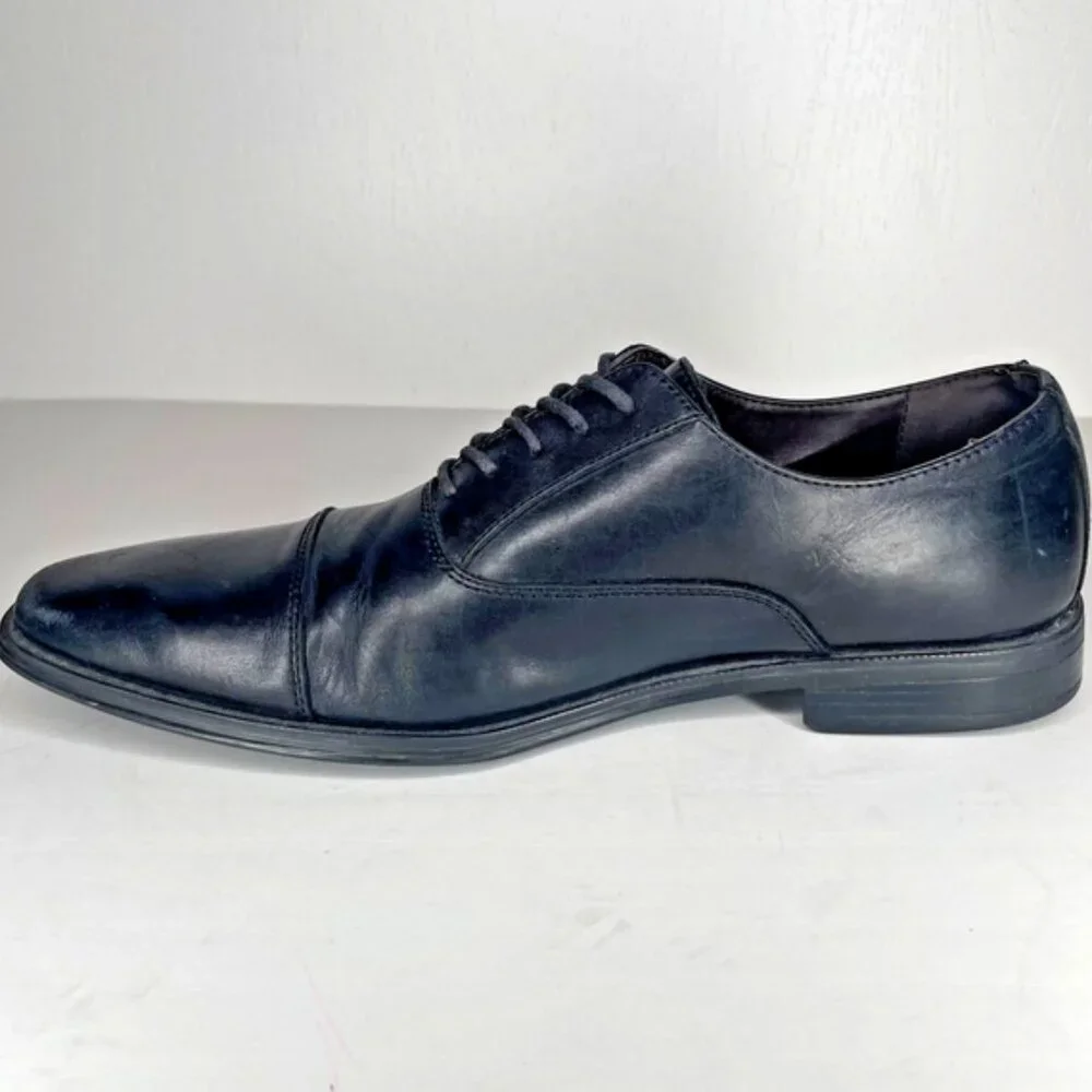 14th & Union Black Leather Cap Toe Oxfords Dark Academia Scholar Core Size 10M